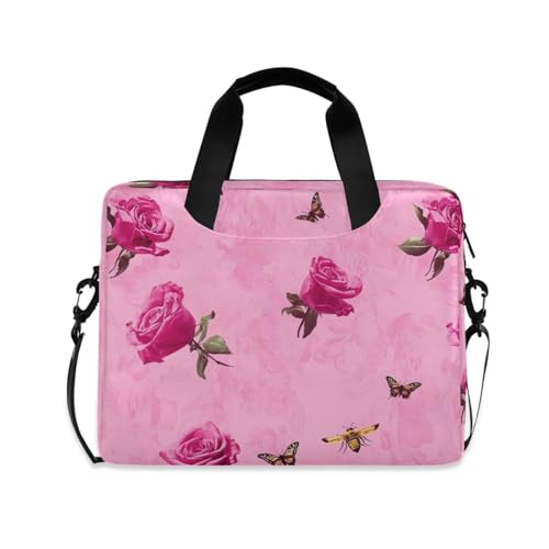 Maletín para laptop 15.6" rosa con asa y correa