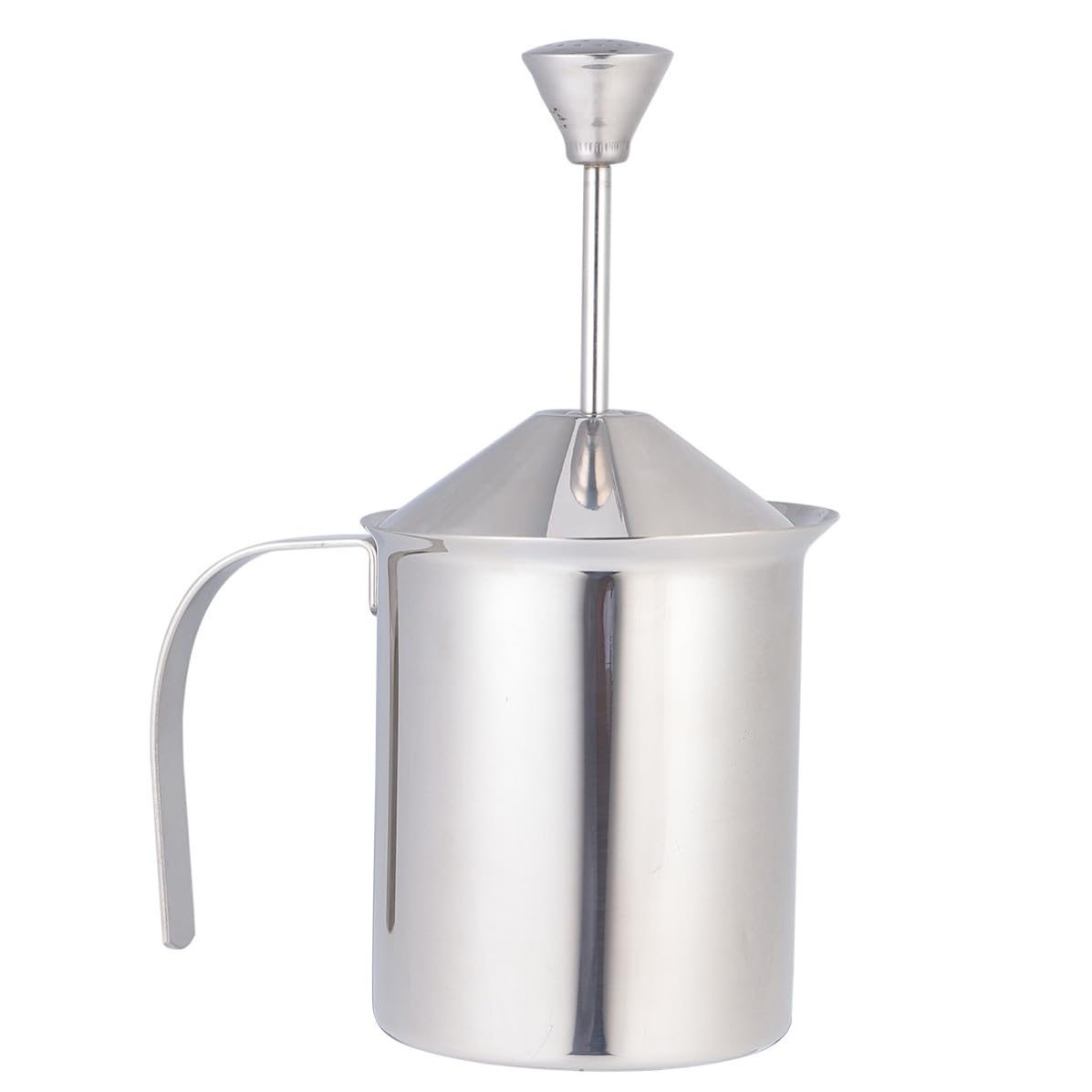 Mousseur à lait manuel 800cc en inox avec double filtre de BESTYASH pour mousse café