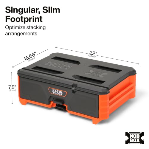 Klein Tools 54844MB MODbox Compact Single Drawer Box Full Width, Tool Storage Drawer with Ball Bearing Slides, Dividers Included, PVC Foam Mat by KLEIN TOOLS - Image 4