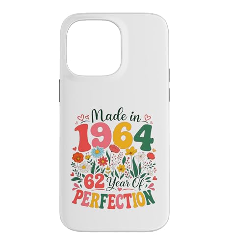 62 Year Old Made in 1964 Retro Floral 62nd Birthday Women �X�}�z�P�[�X iPhone 14 Pro Max �p