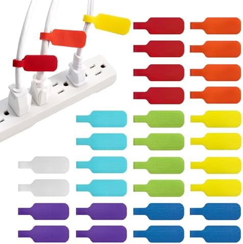 Wrap-It Storage - Cable Labels, Medium, Multi-Color (30-Pack) Wri...