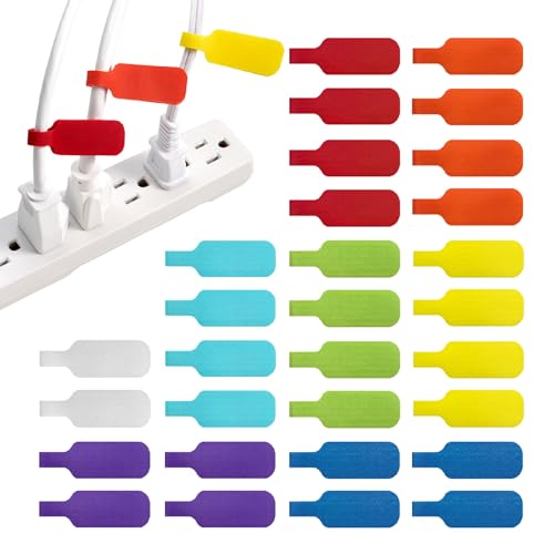 Wrap-It Storage - Cable Labels, Medium, Multi-Color (30-Pack) Write On Cord Tags…