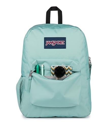 Image of JanSport Cross Town Backpack - Simple Bag for Everyone with 1 Main Compartment, Front Utility Pocket - Premium Class Accessories - Faded Sage