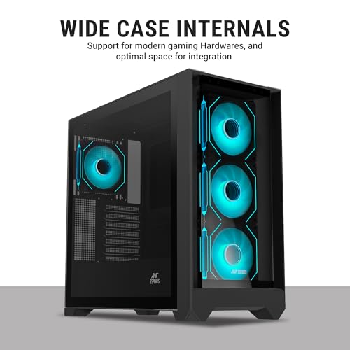 Image of Ant Esports 621 C3 ATX Mid-Tower Computer Case /Gaming Cabinet with Type-C | Support ATX, Micro-ATX, Mini-ITX | Pre-Installed 4 Rear ARGB Infinity Mirror Fans (Black)