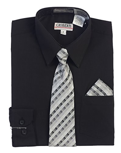 Gioberti Boy's Long Sleeve Dress Shirt and Tie Accessories Set3
