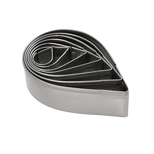 Okubox Bt02 7Pcs/Set Stainless Steel Rose Petal Cake Cookie Cutter Mold Pastry Baking Mould Tear Drop Cutter Set #TOP3