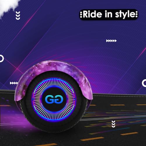 Gift Gadgets G1 Galaxy Purple Hoverboard & Hoverkart Bundle | Self-Balancing 6.5" Scooter with LED Lights & Bluetooth | Hoverboard and Kart Bundle | Hoverboard Go Kart Bundle for Kids and Teens - Image 8