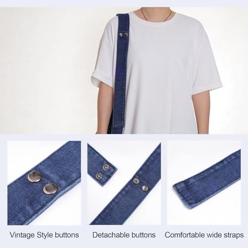 Image of Denim Shoulder Bag - Women's Retro Large Canvas Crossbody Tote Bag, Casual Style Lightweight