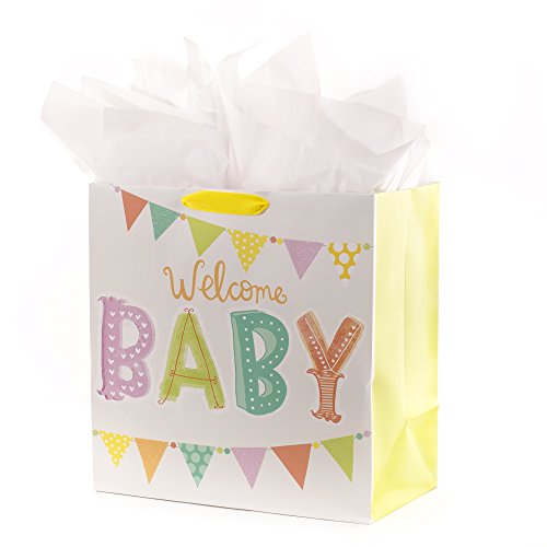Hallmark Oversized Baby Gift Bag with Tissue Paper (Welcome)