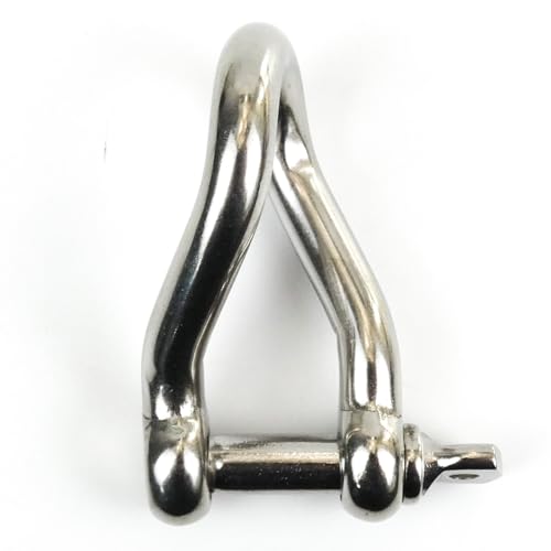 DAUMLINK® Grillete redondo girado – Acero inoxidable A4 (AISI 316) | Grillete giratorio para cadenas y cabos | Herraje náutico anticorrosión | Pack de 2 – varias medidas (12 mm)