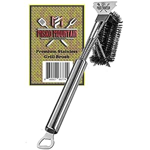 Commercial Quality Stainless Steel Grill Cleaning Brush and Scraper Tool Combo Brought to You by Misko Mountain Flavor Company