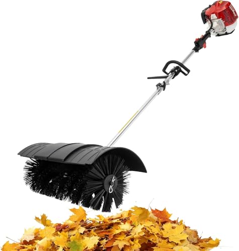 XUXIAO Barredora de Gasolina Mejorada, barredora de Mano para Exteriores, Escoba quitanieves, máquina limpiadora de Nieve para césped Artificial, para Caminos de Entrada y césped de Calles