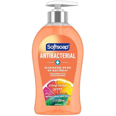 Softsoap Antibacterial Liquid Hand Soap Pump, Crisp Clean - 11.25 fluid ounce Cover