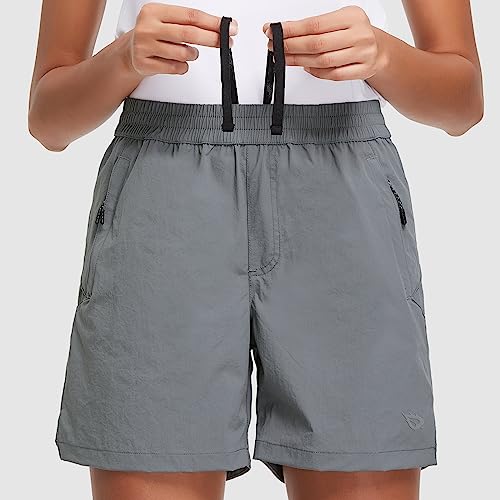 Baleaf Women's 5" Athletic Hiking Shorts Running Zipper Pockets Quick Dry Lightweight For Summer Golf Workout Upf 50+ Dark Grey Size M #TOP3