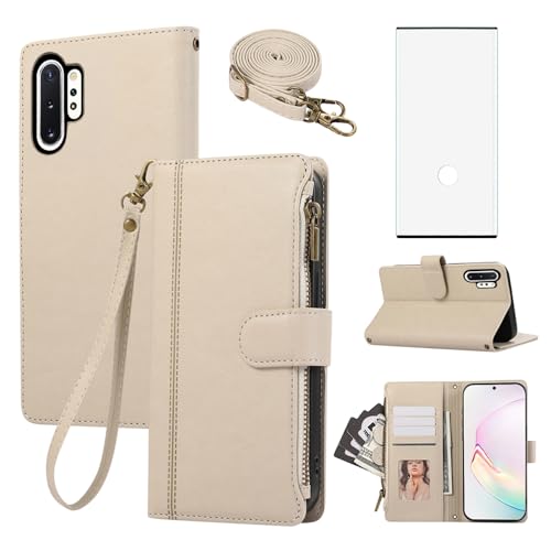 Coque Samsung Note 10 Plus portefeuille à bandoulière pour garder les mains libres