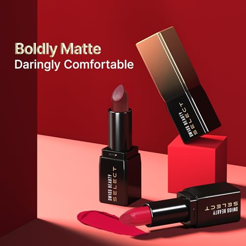Image of Swiss Beauty Select Dare To Matte Creamy Lipstick | with Velvety matte finish | Long Lasting Stay | with Vitamin E | Shade- Aura Pink, 3.8g |