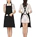 Adjustable Grilling Apron with 2 Pockets Cotton for Stylist,Barber,Teacher,Cobbler Fits for Paint,Vintage,Baking Wine Color Black