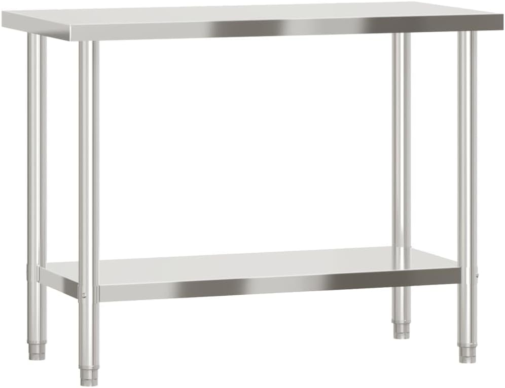 YAFF Kitchen Work Table 43.3"x21.7"x33.5" Stainless Steel,Food Service-376455