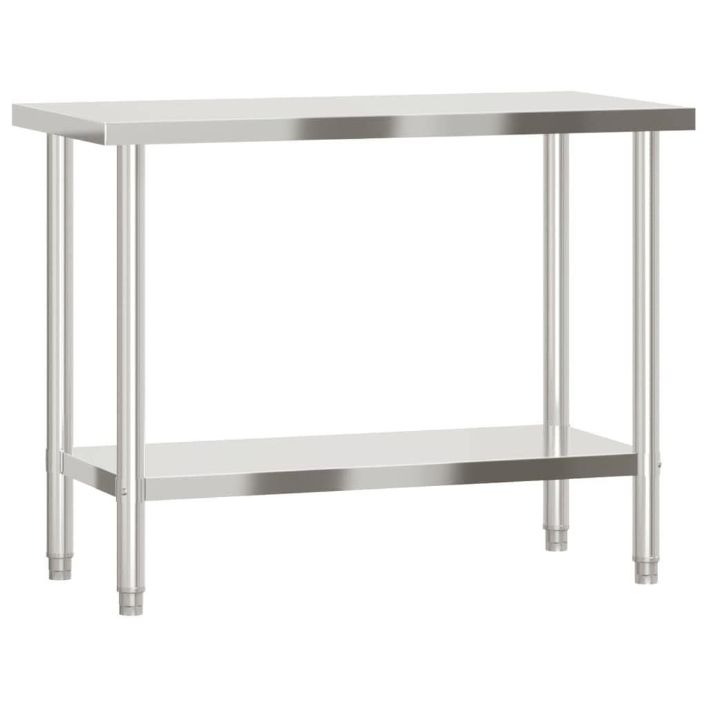 Table de Travail en Acier Inoxydable 110x55x85 cm pour Cuisine Professionnelle Restauration équipement matériel de Cuisine Traiteur avec étagère de Rangement Stable et Pieds réglables