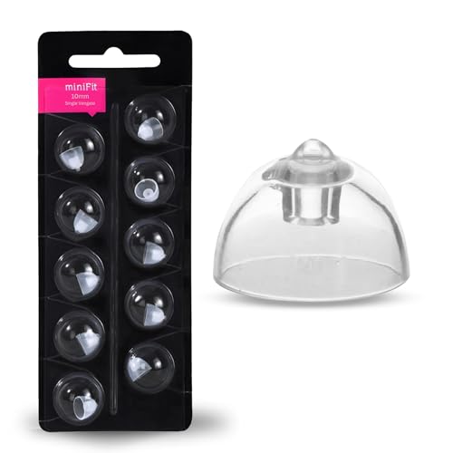 FCS Hearing Aid Domes MiniFit Single Vent Bass 10MM Ear Domes | Hearing aid Accessories | Bass Single Vent Ear Domes -1 Pack/10 Domes
