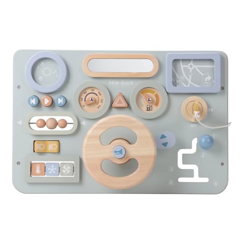 Volant d'activités Little Dutch en bois stimule la motricité fine des tout-petits dès 12 mois