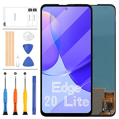 LADYSON Para Motorola Moto Edge 20 Lite Pantalla de repuesto para Edge 20 Lite XT2139-1 LCD Display Touch Screen Digitizer Assembly Kit de piezas de reparación con herramientas (negro)