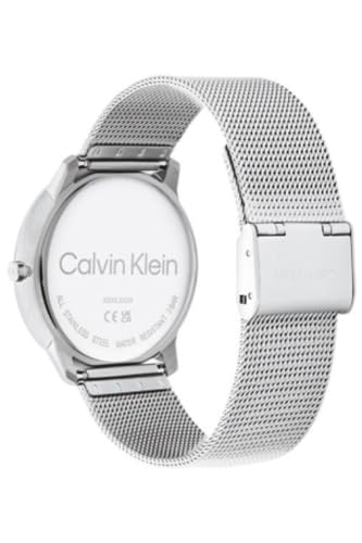 Calvin Klein ICONIC MESH - 40MM UNISEX's SILVER WHITE DIAL, STAINLESS STEEL WATCH - 25200027