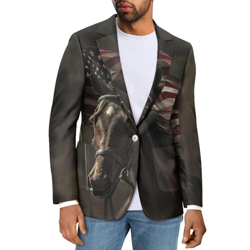 Men's Casual One Button Travel Blazers Classic Notch Lapel Fit Suit with Pocket Formal Sport Jackets Casual Coats