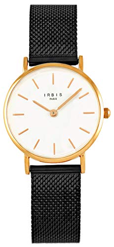 Montre noir femme IRBIS Notre Dame montre bracelet maille milanaise 32mm