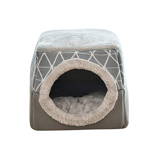 ABenxxou Nid de Chat Semi-Fermé Chaud l'hiver Niche Cover