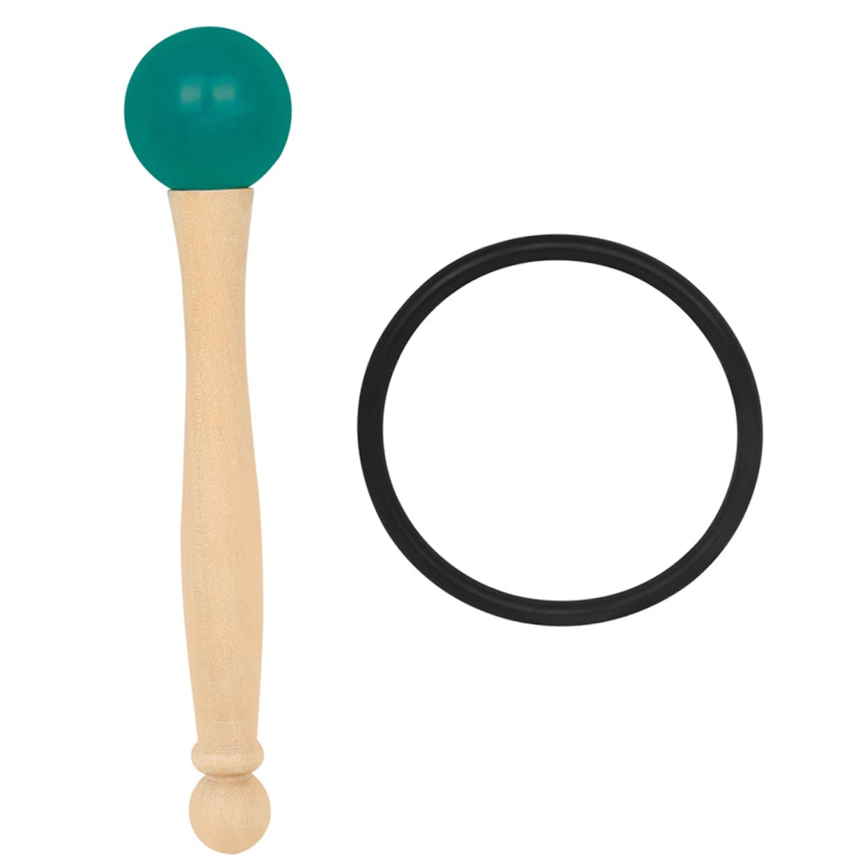 FUNOMOCYA 1Set Crystal Bowl Mallet with Wooden Knocking Stick and Rubber Ring for Sound Healing and Meditation