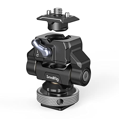 SMALLRIG Quick Release Camera Monitor Mount with Cold Shoe, Swivel 360° and Tilt 170° Adjustable