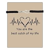 CHOORO Fish Hook Bracelet Fishing Hook Pendant Jewelry Fishing Girlfriend Gift for Girlfriend Jewelry Black Braided Rope Hook Bracelet Gift (Fishing Hook b)