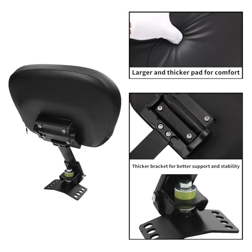 XFMT Adjustable Driver Backrest Pad Compatible with Harley Touring Electra Glide Road Glide '97-'25 - Thumbnail 7