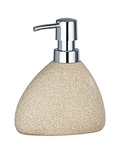 Preisvergleich Produktbild WENKO Seifenspender Pion Beige Keramik - Flüssigseifen-Spender, Spülmittel-Spender Fassungsvermögen: 0.36 l, Keramik, 11.5 x 14.5 x 9 cm, Beige