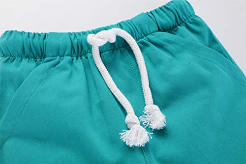 Hileelang Kids Boys' Shorts 2-Pack Chino Short Summer Cotton Casual Pants With Pockets Orange Blue 4T #TOP4