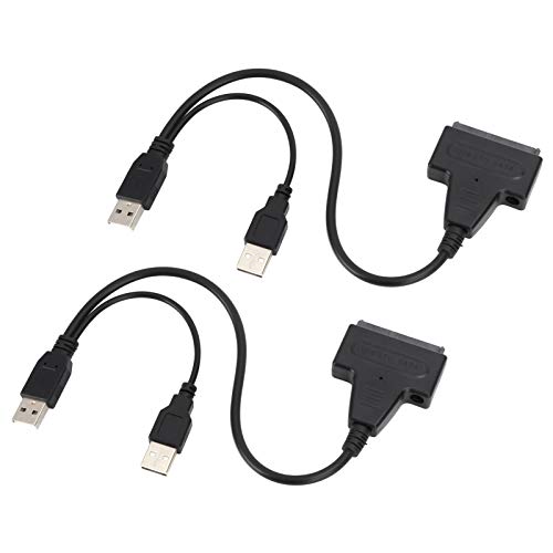 Cable Adaptador USB 2.0 a SATA 7+15Pin para SSD 2.5" 2 piezas miniatura 3