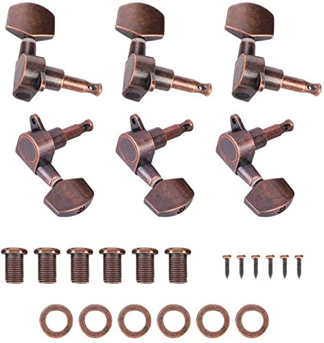 Xummy Mecánicas, tacos de ajuste antideslizantes duraderos de bronce rojo de aleación de cobre antioxidante fácil de instalar para guitarras eléctricas acústicas Cover