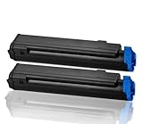 Merotoner Merotoner - Juego de 2 tóneres XXL para oki b410, b430, b440, mb460, mb470, mb48 (3500 páginas), color negro