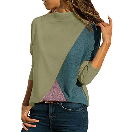 Blusa Mujer, BaZhaHei Blusas Camisetas de Gasa Ropa de Mujer Suéter Jersey Camisas Manga Ajustable Blusas Pullover Tops Suelta Camisa Mujer Raya Cuello Redondo Manga Larga Casual Suelto Blusa de mujer