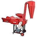 TECHTONGDA Dry-Wet Straw Hay Cutter Crusher Grain Grinder Mill Powder for Corn Wheat Animal Feed with Conveyor 220V