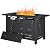 41 in Propane Fire Pit Table by Aoxun, 50,000 BTU Outdoor Gas Fire Table with Waterproof Cover, Rectangular Steel Fire Table with Lid and Lava Rock for Outdoor, Patio, Backyard,Metal Black