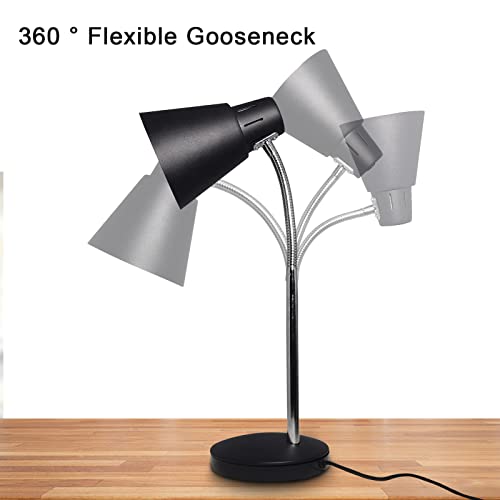 Hdtime Metal Desk Lamp, Eye-Caring Table Lamp, 360° Flexible Gooseneck Study Lamps For Bedroom Office #TOP3