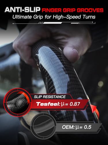 Heated Steering Wheel for F150 Raptor 2017-2020 Carbon Fiber Steering Wheel with Heated D-shaped Flat-bottom Preforated Leather Grip Hand-Stitched Compatible with Raptor with Paddle Shifters - Image 6