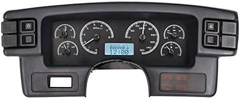 Dakota Digital 87-89 Ford Mustang Analog Dash Gauge Black Alloy White VHX-87F-MUS-K-W