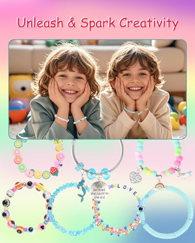 Bracelet Making Kit 3400 Pcs Beads for Charm Friendship Jewelry Making Supplies Unicorn Mermaid Art Crafts Birthday Christmas Gifts for Girls Ages... - Image 5