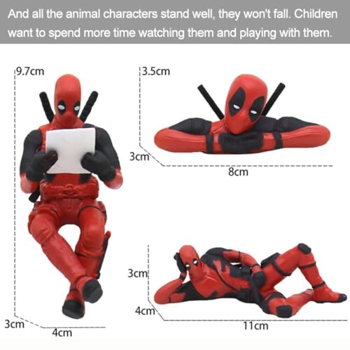 Image of 3pcs Superhero Toys, Action Figures, Deadpool, Car Desk Table Accessories, Deadpool Cake Decorations, Birthday Party Supplies, Cake Toppers, Collectibles