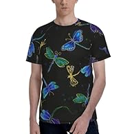 Statement-Making Graphic Tee: Feature a captivating fullprint that sets this Dragonfly men's t-shirt apart. The design offers a fresh and trendy look, making this short sleeve shirt a standout piece in your casual rotation Focused on the Right Fit: A...