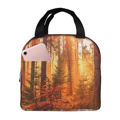 ランチバッグ 夜明けの森 人気 おしゃれ 軽量 保冷保温 男女兼用 通勤 通学