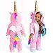 sweet dolly Doll Clothes Unicorn Doll Costume Onesie Pajamas with Hair Bows fits 18 Inch American Girl Doll